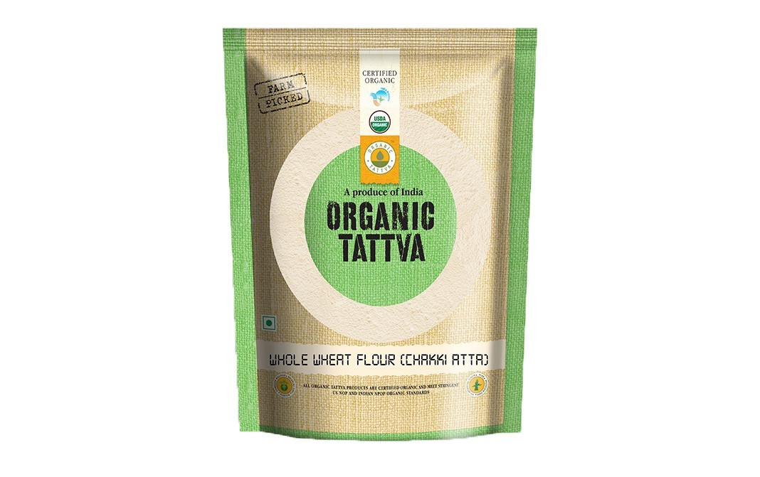 Organic Tattva Whole Wheat Flour (Chakki Atta)   Pack  1 kilogram